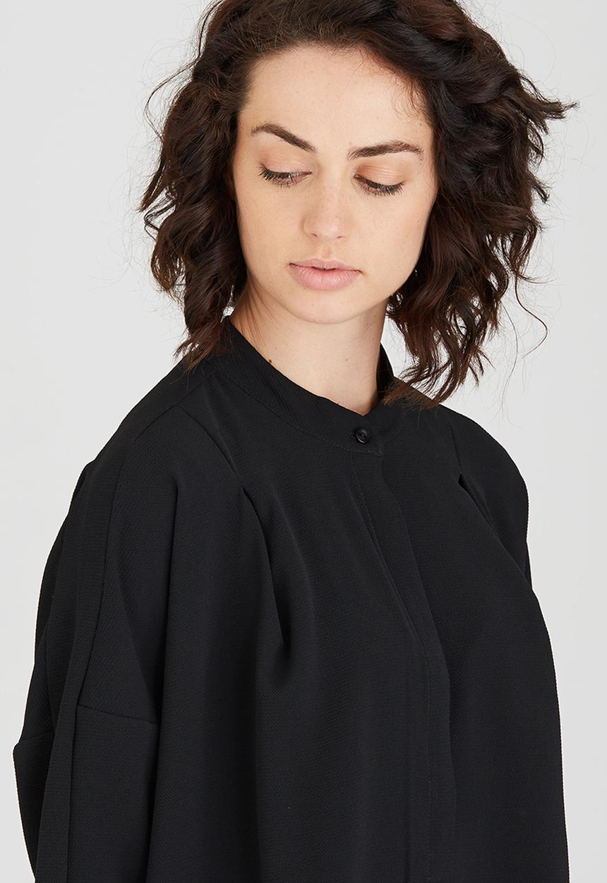 Jo Champ - Pleat Detail Shirtdress Black