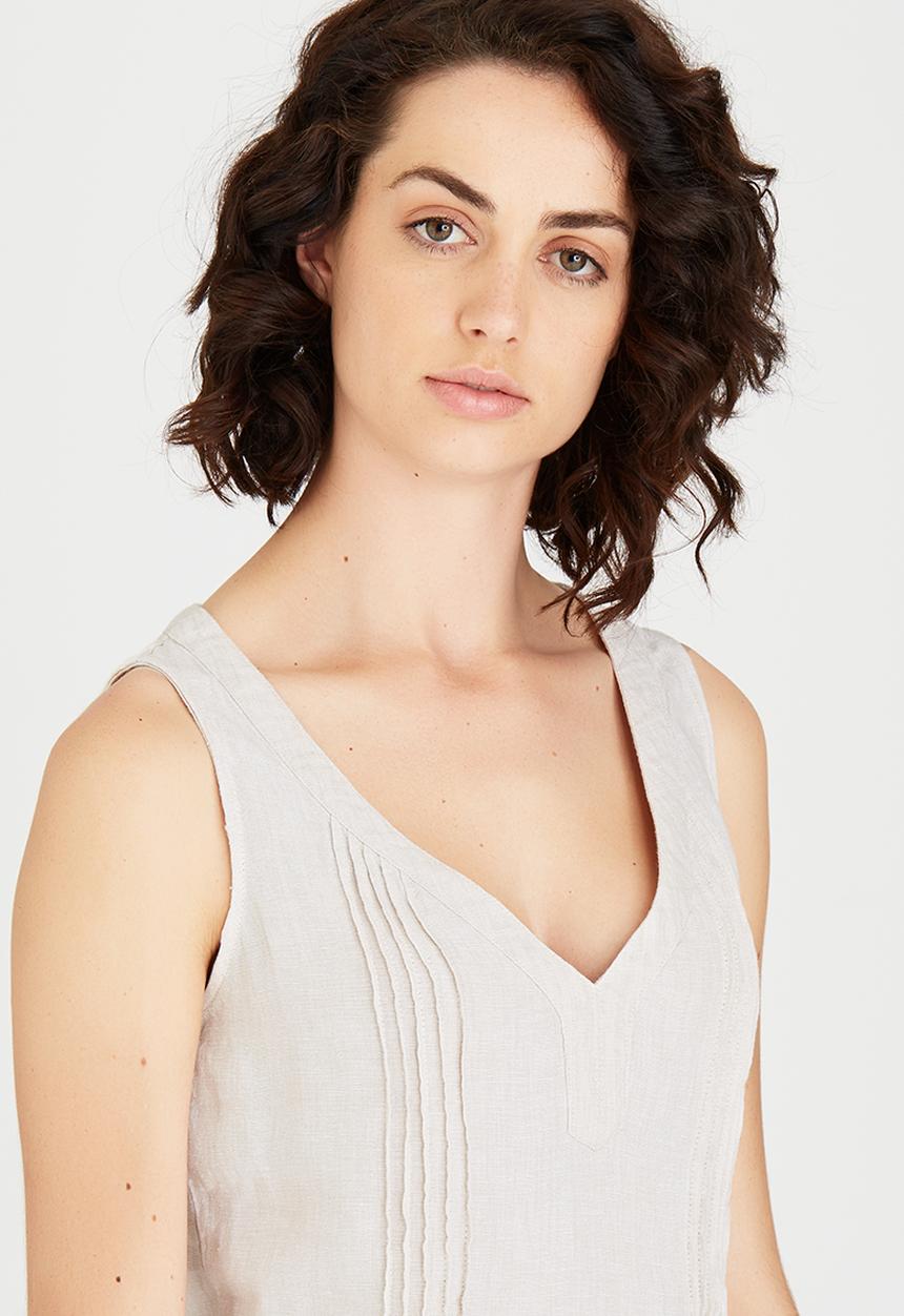 G Couture - Pintuck Tunic Stone