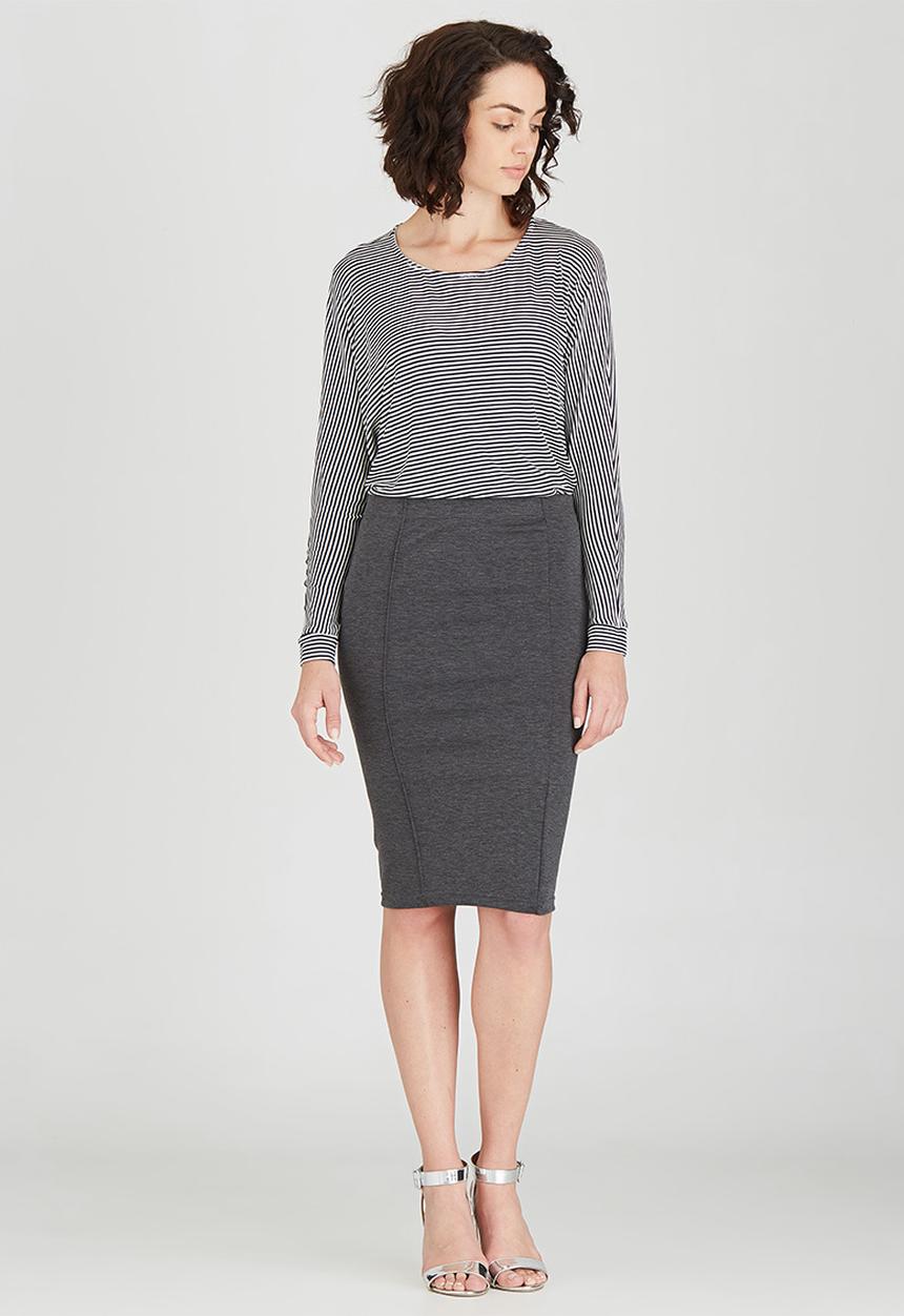 Kate Jordan - Pintuck Skirt Grey Melange