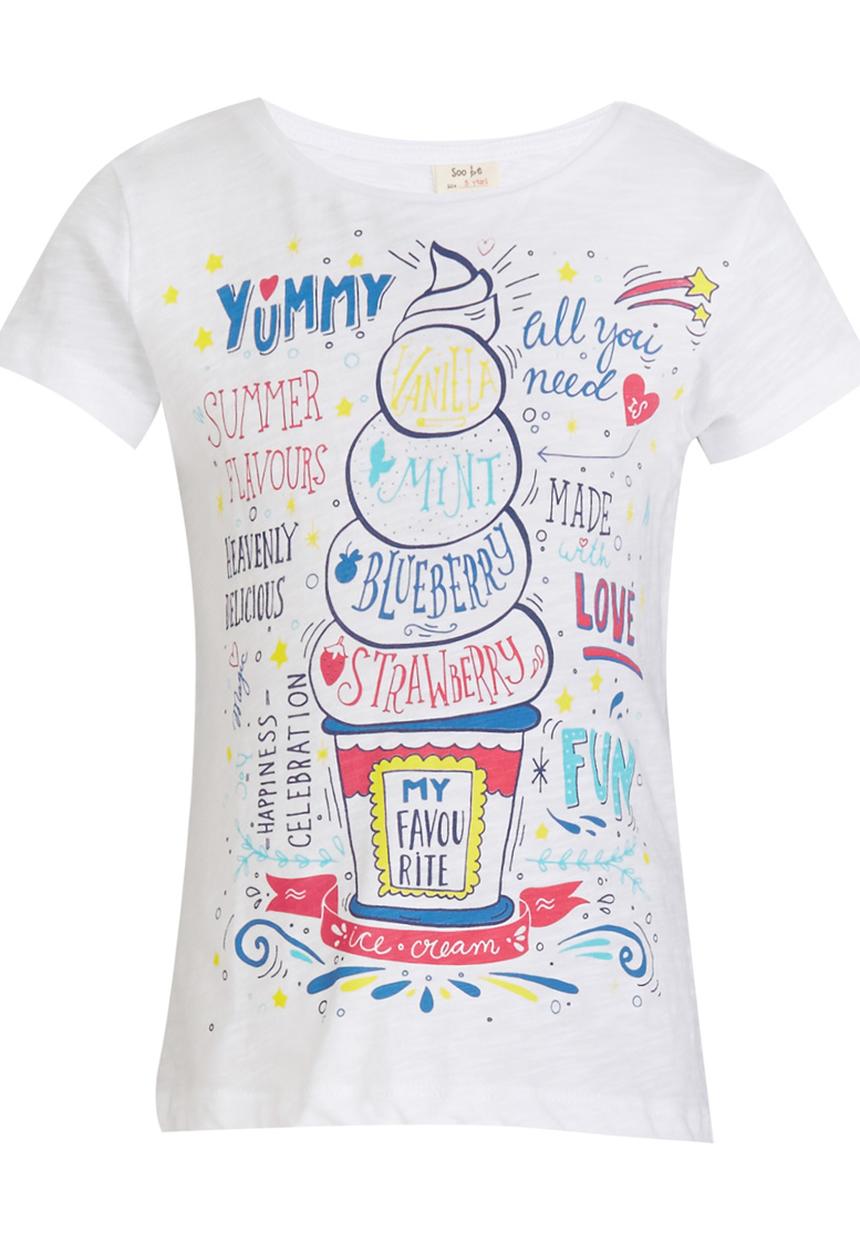 Soobe - Printed T-shirt White