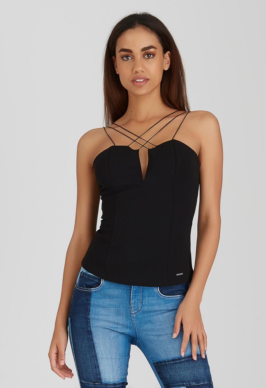 SISSY BOY - Sensational Strappy Top Black
