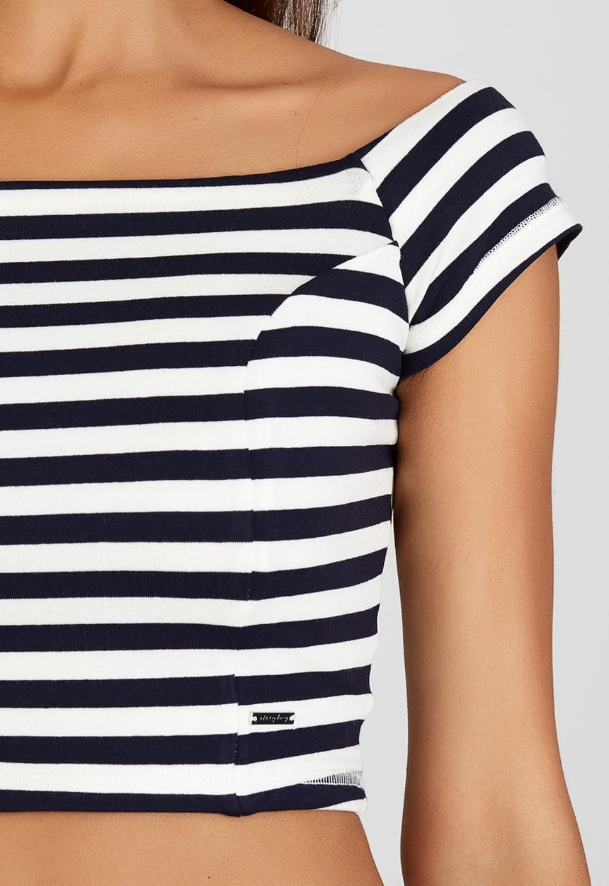SISSY BOY - Hanoch Striped Crop Top Blue and White