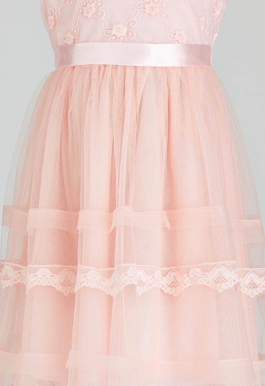 Pop Candy - Pink Flowered  Dress Pale Pink