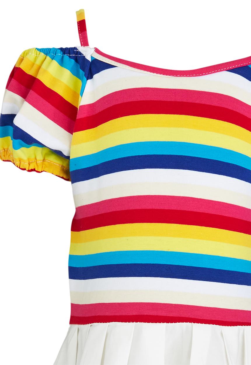 Pop Candy - Stripe Sundress  Dress Cream