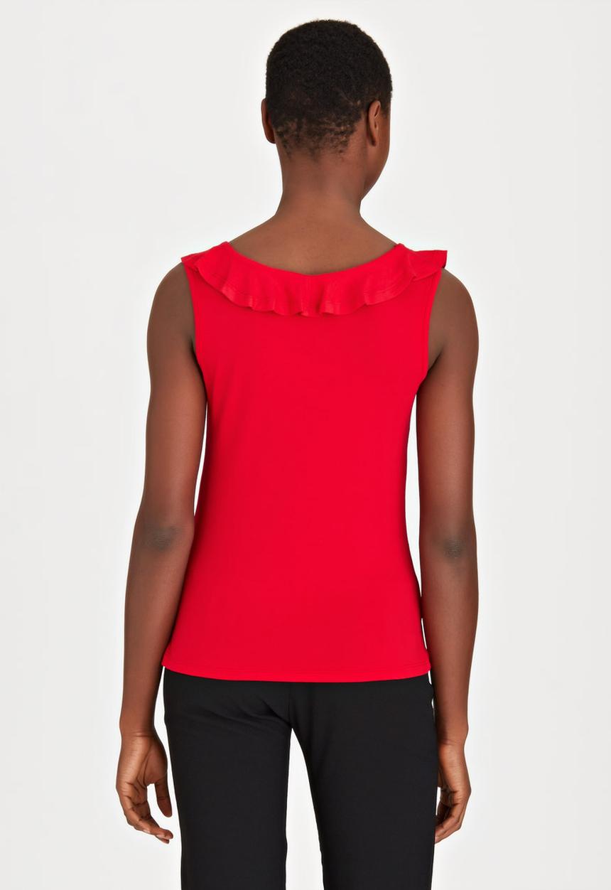 edit - Ruffle Knit Top Red
