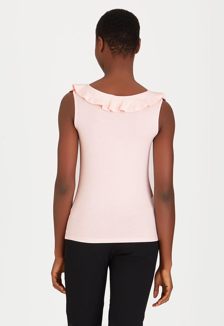 edit - Ruffle Knit Top Pale Pink