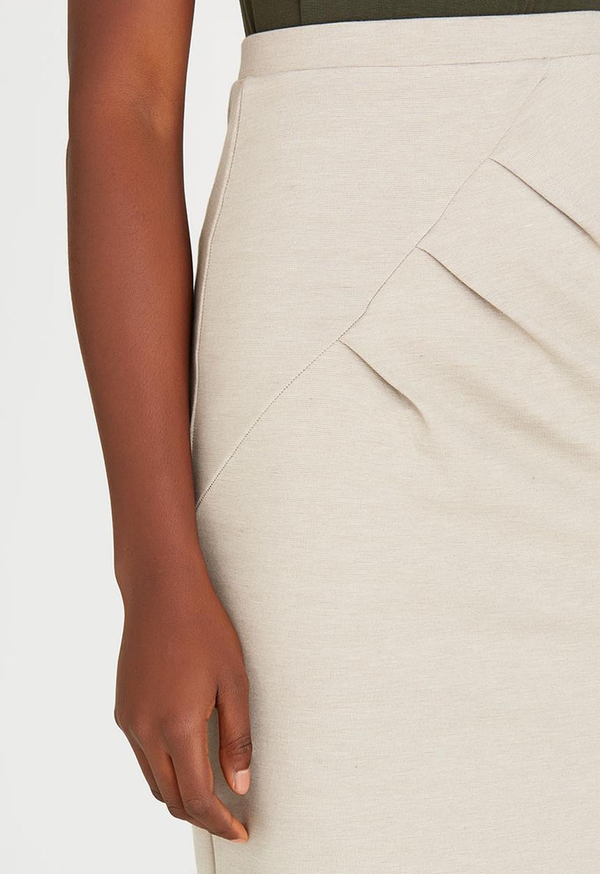 edit - Side Pleated Pencil Skirt Stone
