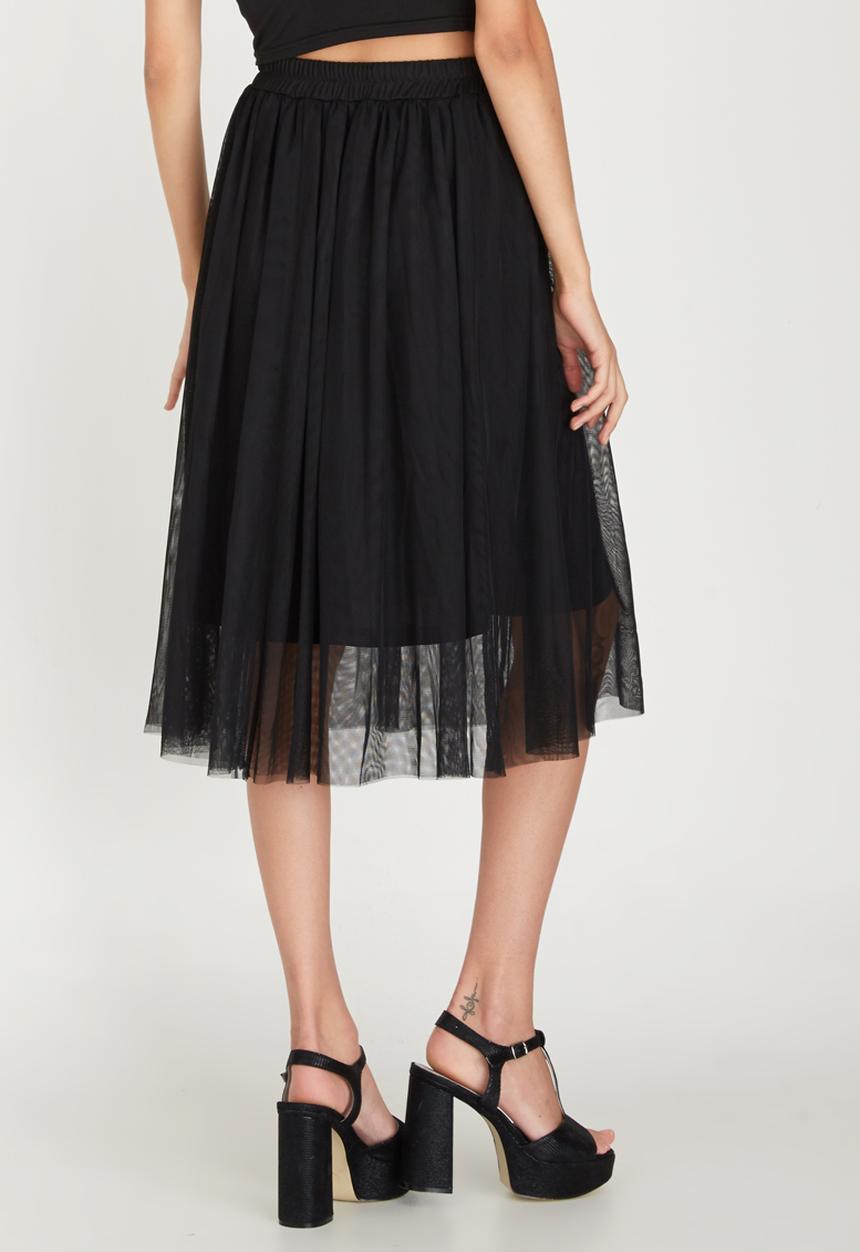 STYLE REPUBLIC - Tulle Midi Skirt Black