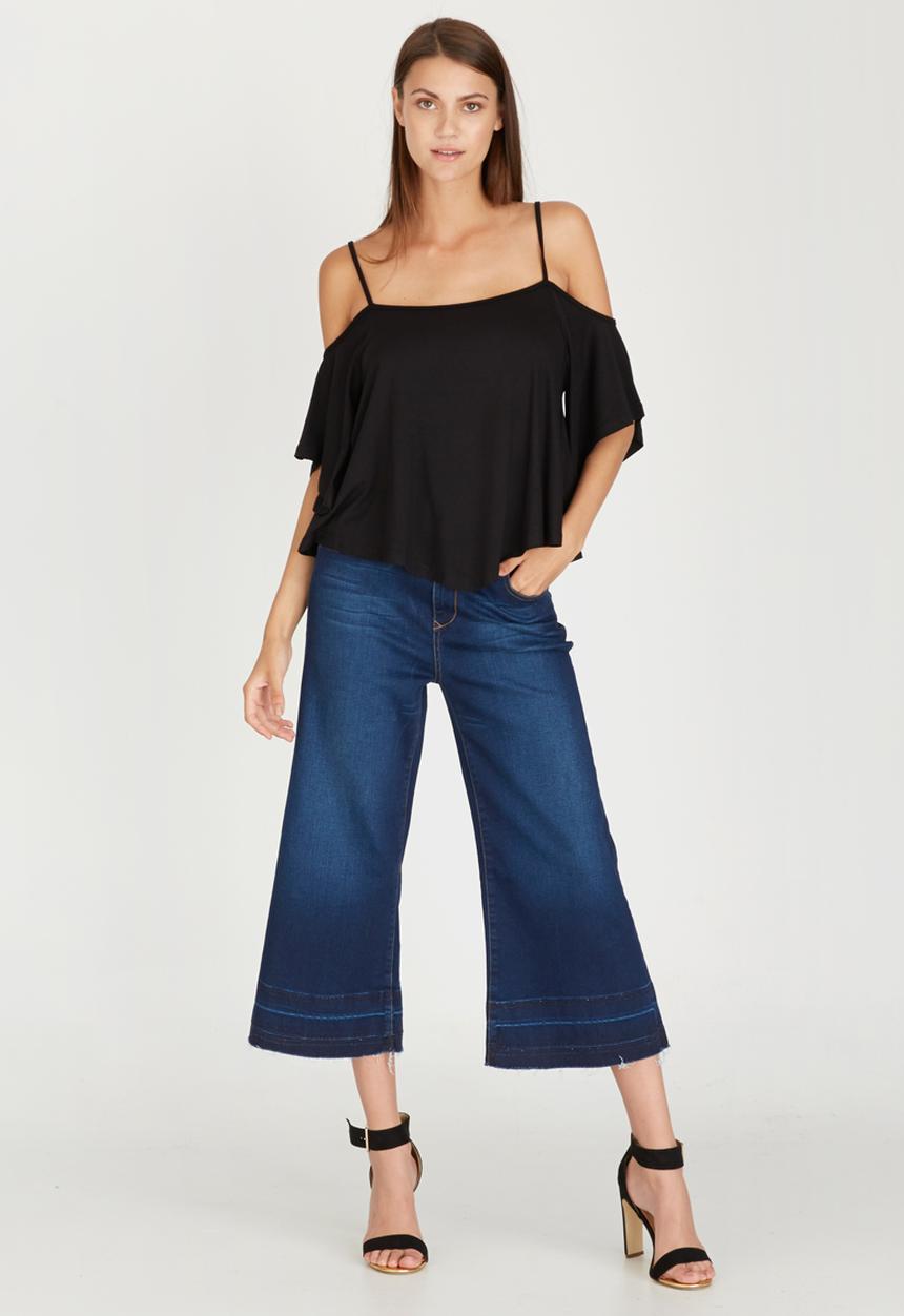 c(inch) - Cold Shoulder T-shirt Black