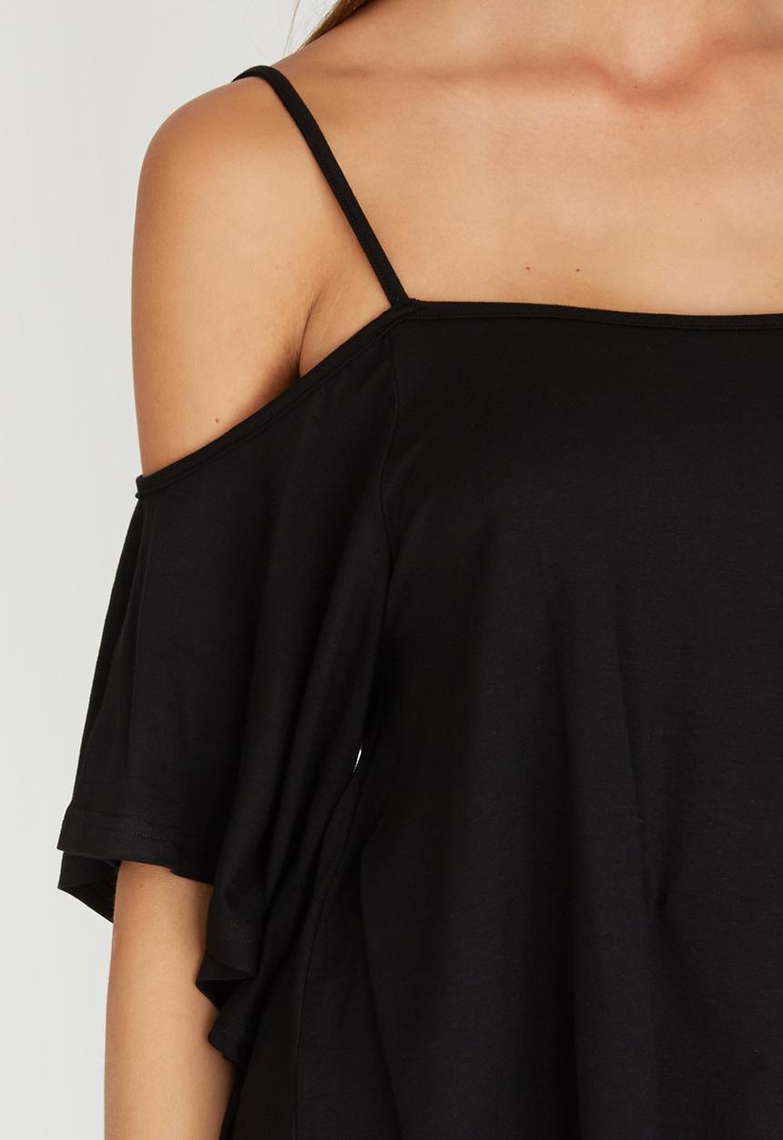 c(inch) - Cold Shoulder T-shirt Black