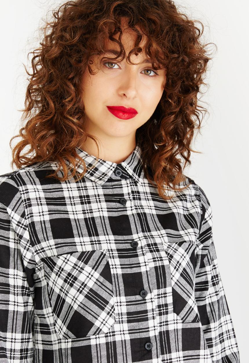 Brave Soul - Plaid Shirt Black and White