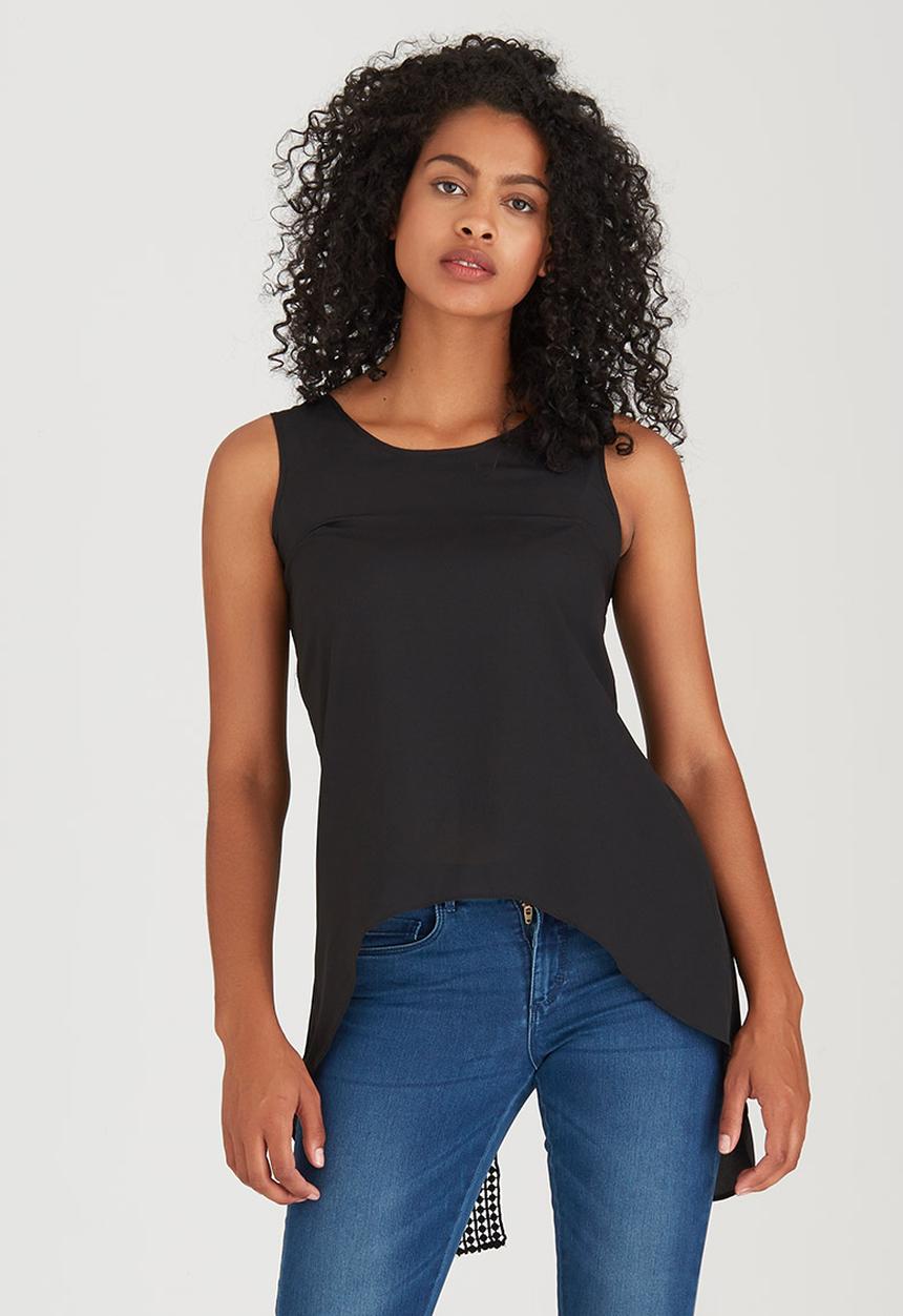 edit - Cami with Back Lace Detail Black