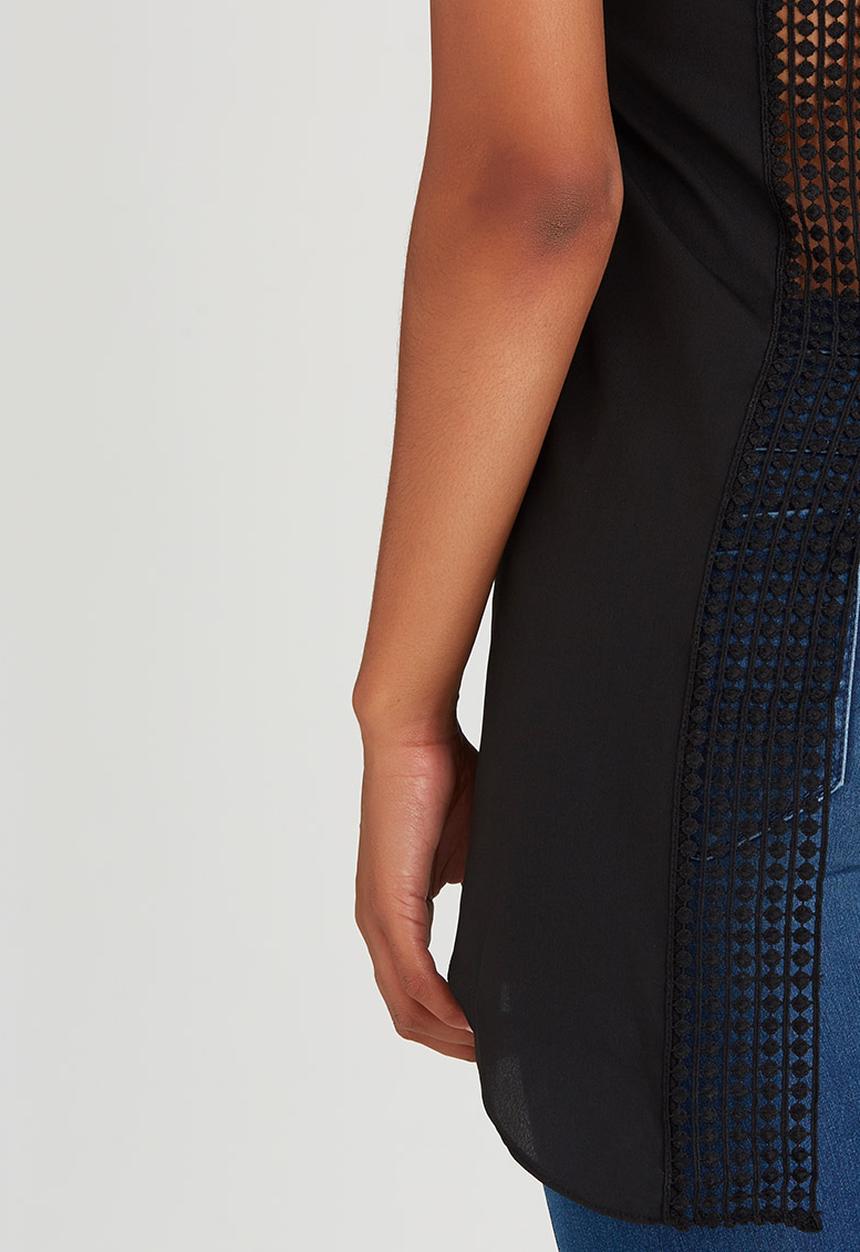edit - Cami with Back Lace Detail Black