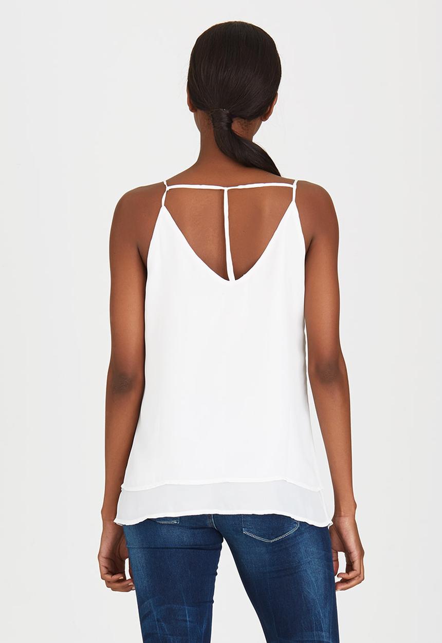 G Couture - Double Layered Strappy Cami Milk