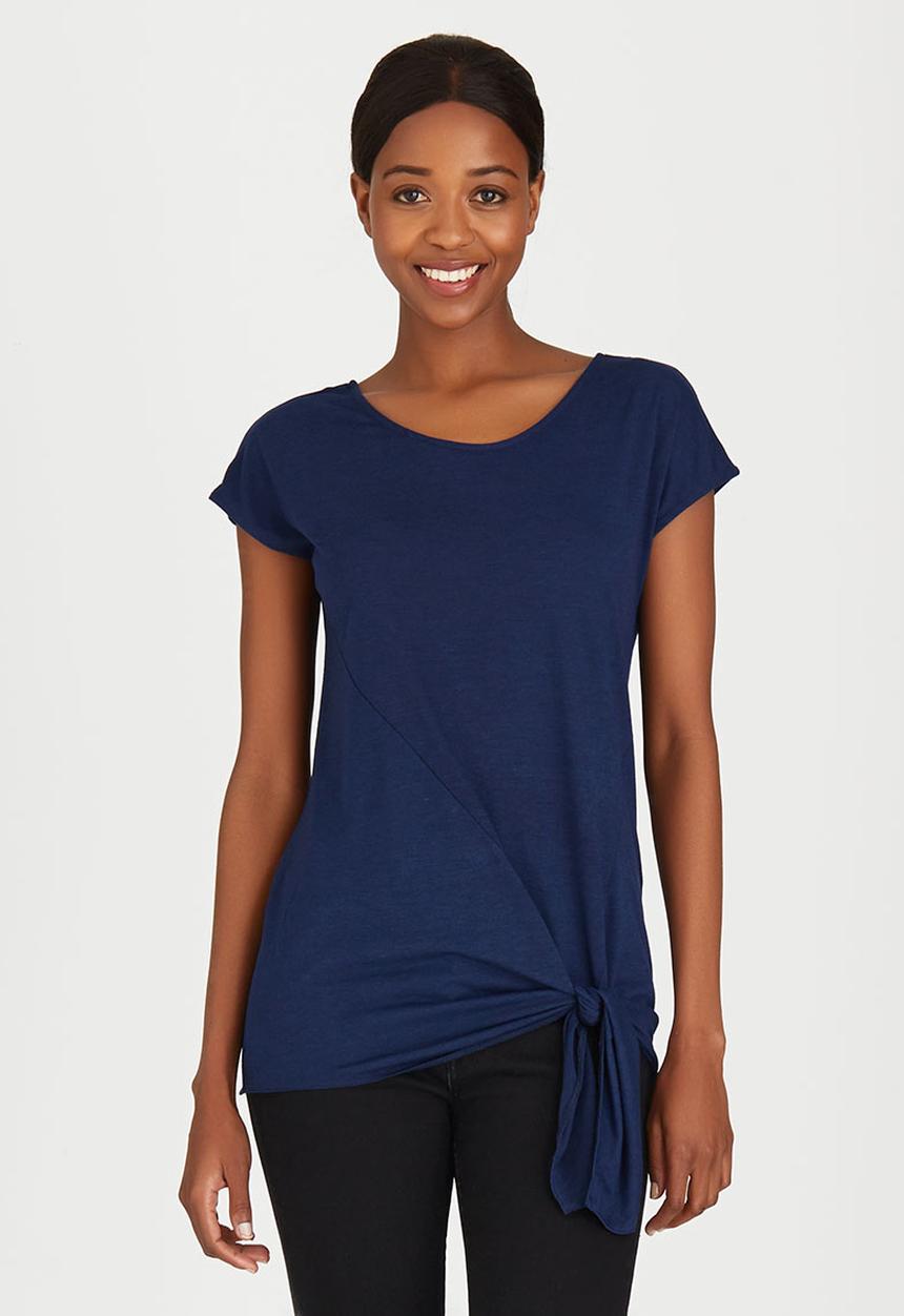 edit - Tie Front T-shirt Navy