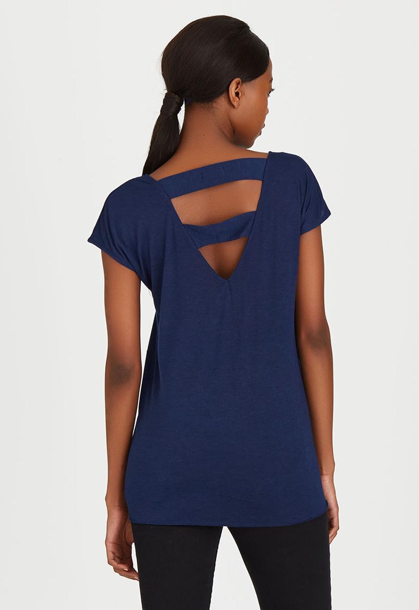 edit - Tie Front T-shirt Navy