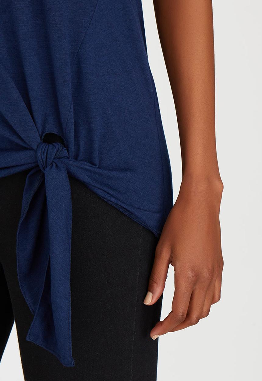 edit - Tie Front T-shirt Navy