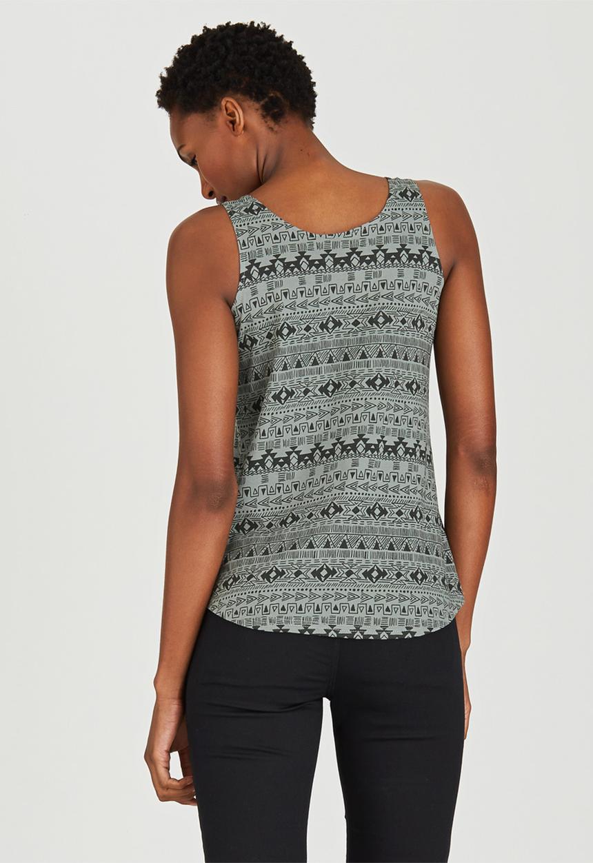 JEEP - Aztec Printed Vest Dark Green