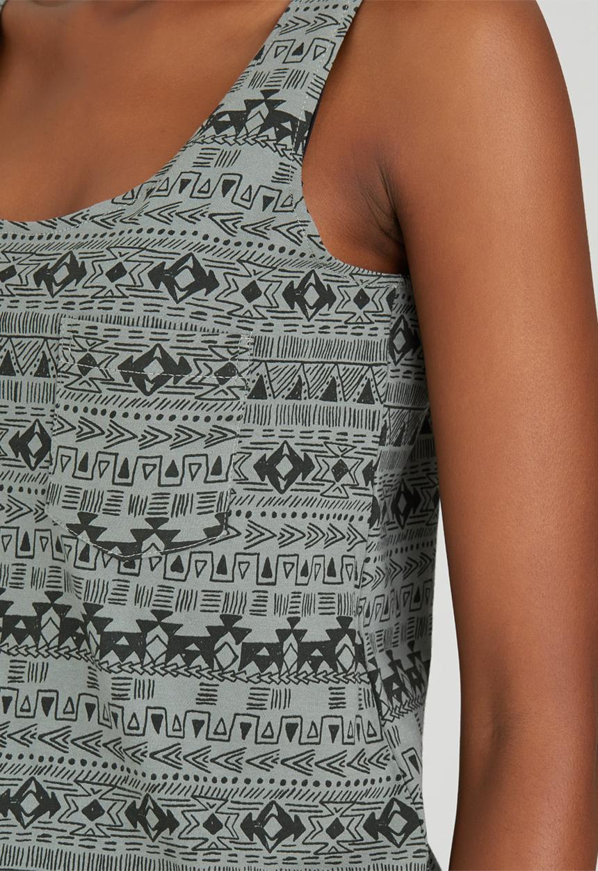 JEEP - Aztec Printed Vest Dark Green