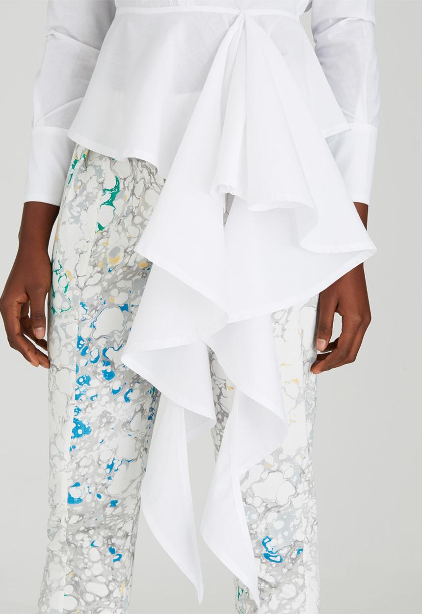 Judith Atelier - Jungle Crisp Peplum Blouse White