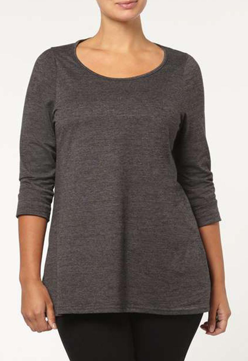 EVANS - 3/4 Sleeve T-shirt Dark Grey