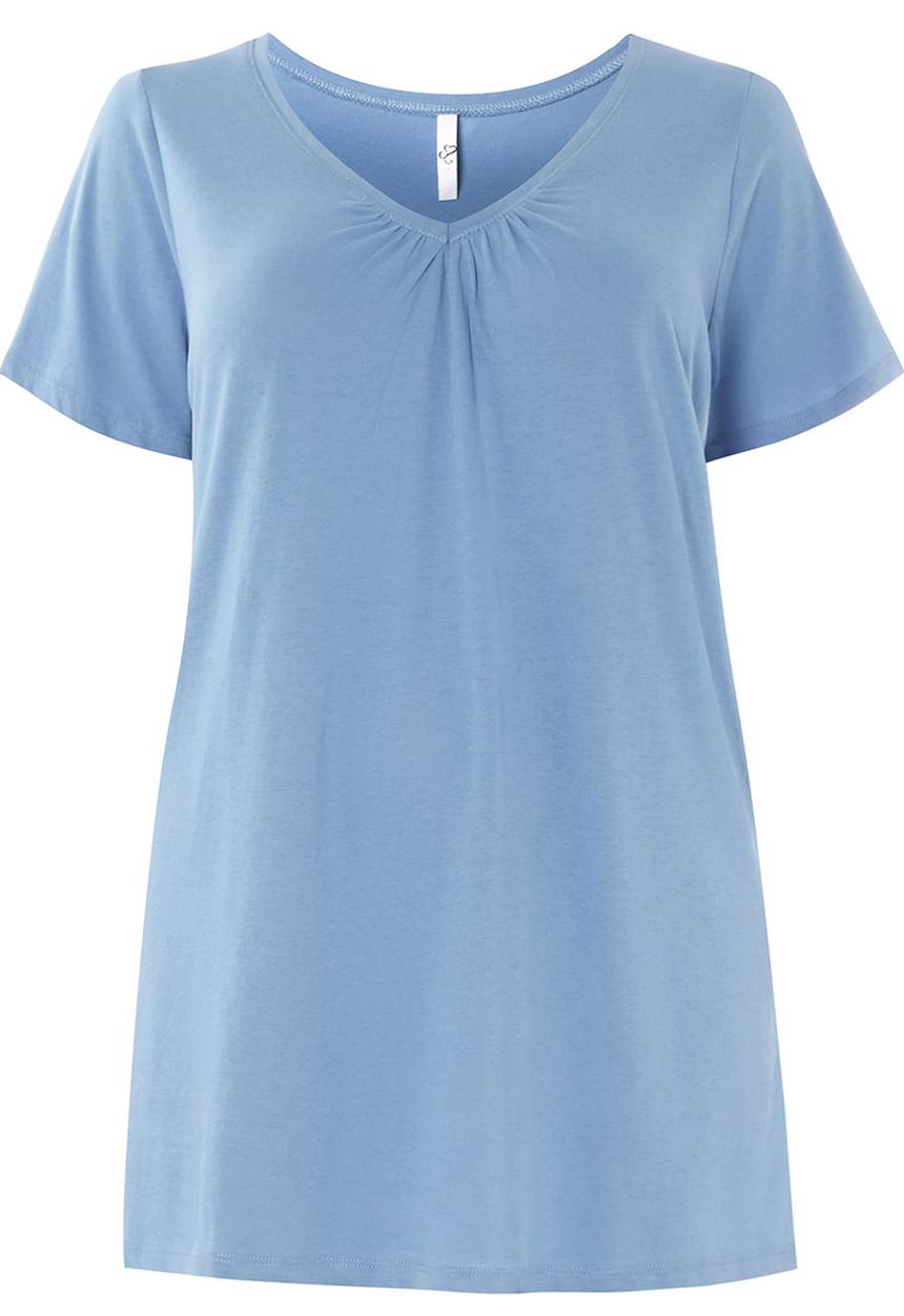 EVANS - Essential V-neck T-shirt Pale Blue