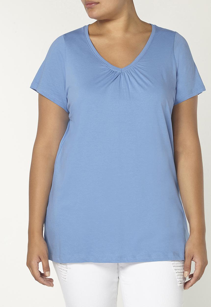 EVANS - Essential V-neck T-shirt Pale Blue
