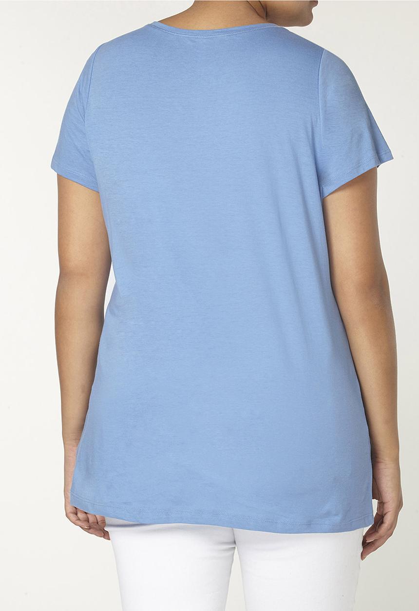 EVANS - Essential V-neck T-shirt Pale Blue