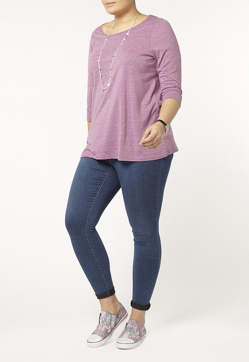 EVANS - 3/4 Sleeve T-shirt Pale Purple