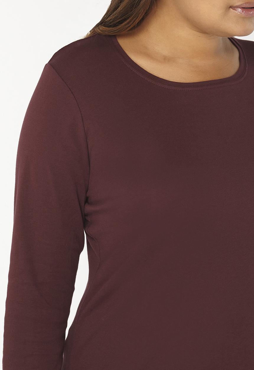 EVANS - Long Sleeve Easy Fit Top Red