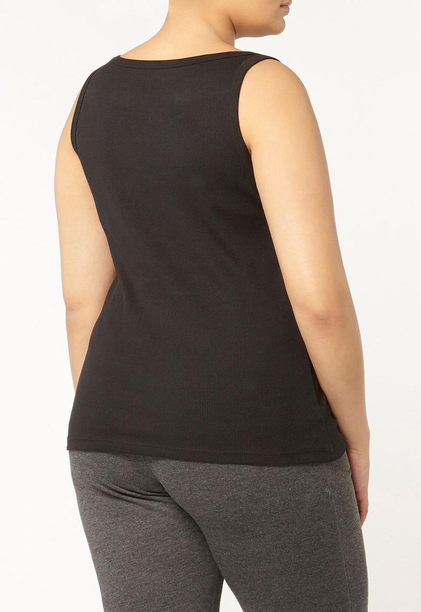 EVANS - 2 Pack Rib Vests Black and White