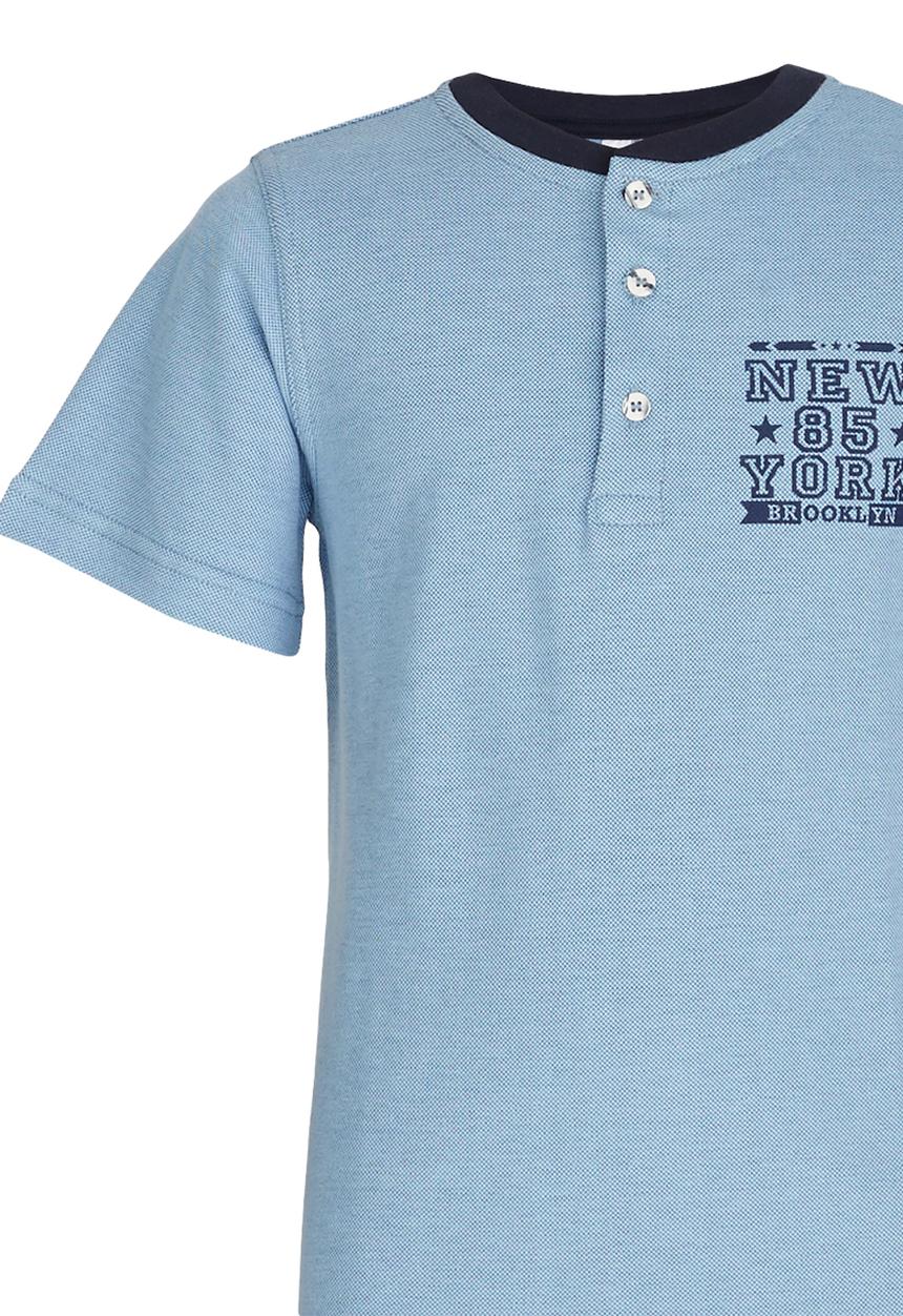 Rebel Republic - Henley Tee Blue