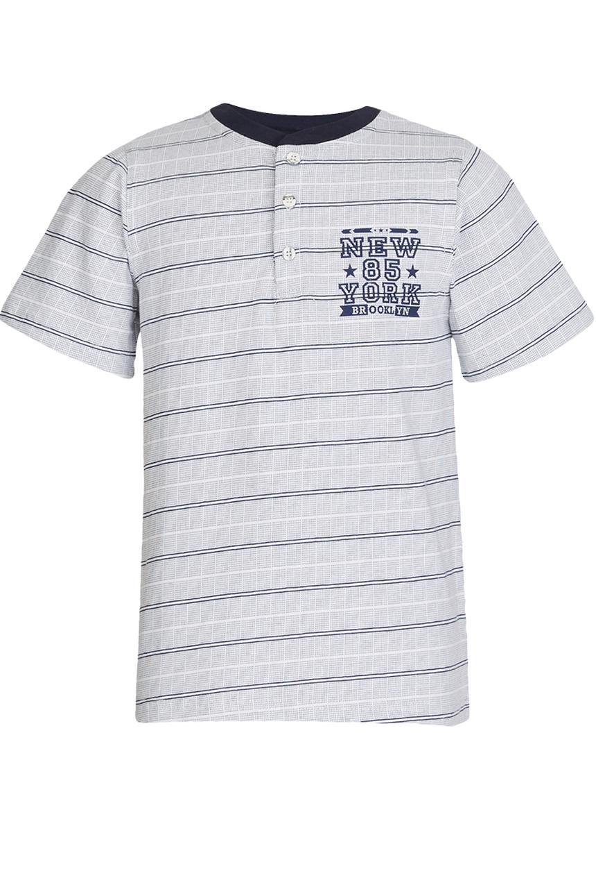 Rebel Republic - Henley Tee Blue and White