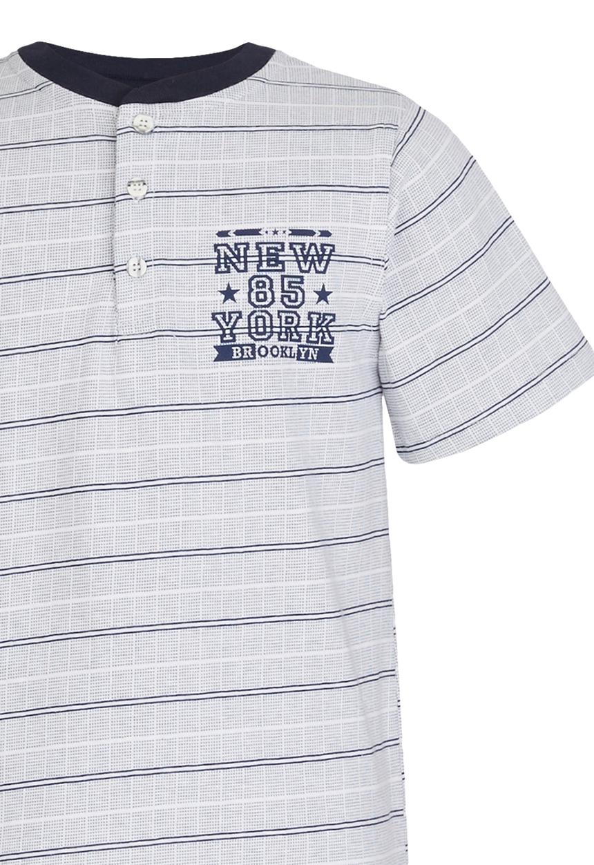 Rebel Republic - Henley Tee Blue and White