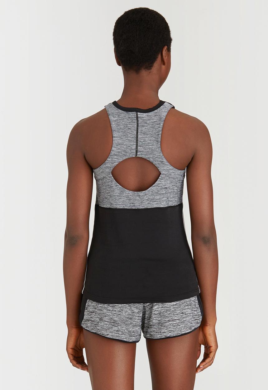 Lithe - Sporty Colourblock Vest Black and Grey