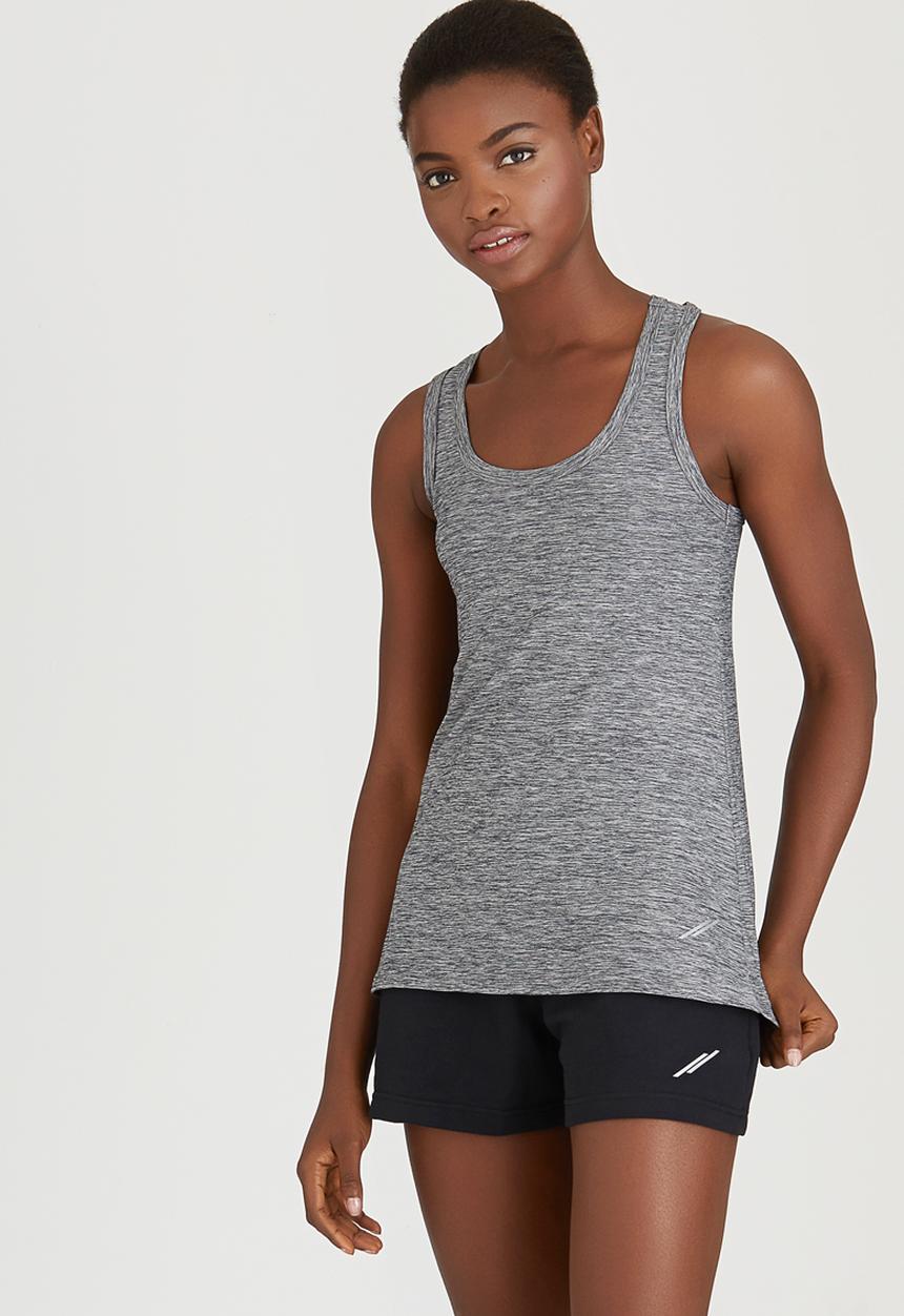 Lithe - Rouche Back Swing Vest Grey Melange