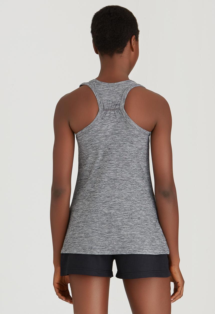 Lithe - Rouche Back Swing Vest Grey Melange