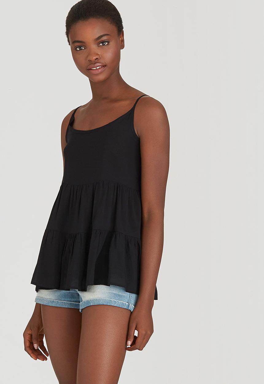c(inch) - Tiered Cami Black