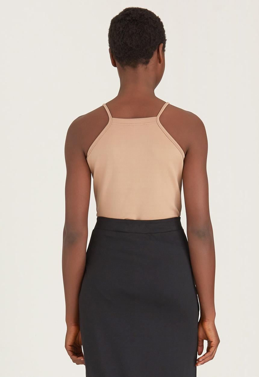 c(inch) - Square Neck Bodysuit Camel