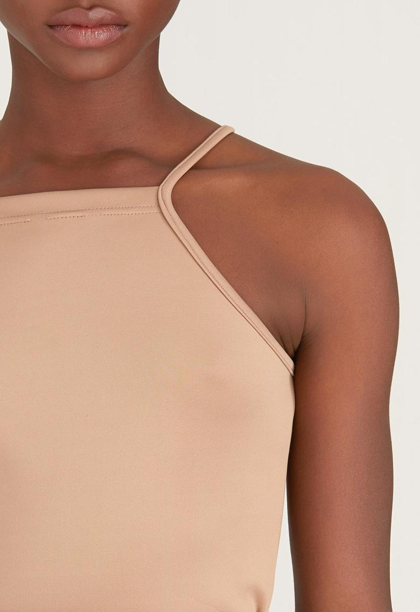 c(inch) - Square Neck Bodysuit Camel