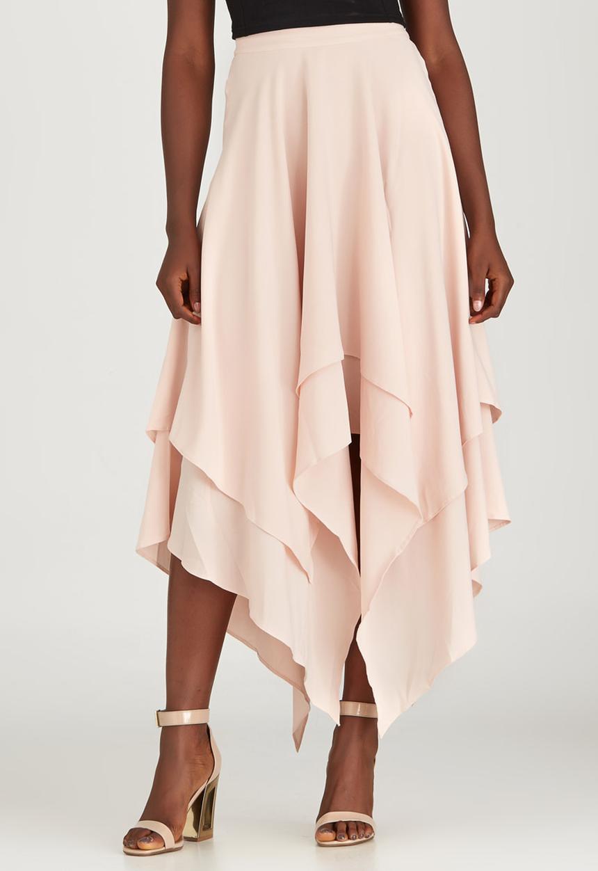 STYLE REPUBLIC - Hanky Hem Maxi Skirt Pale Pink