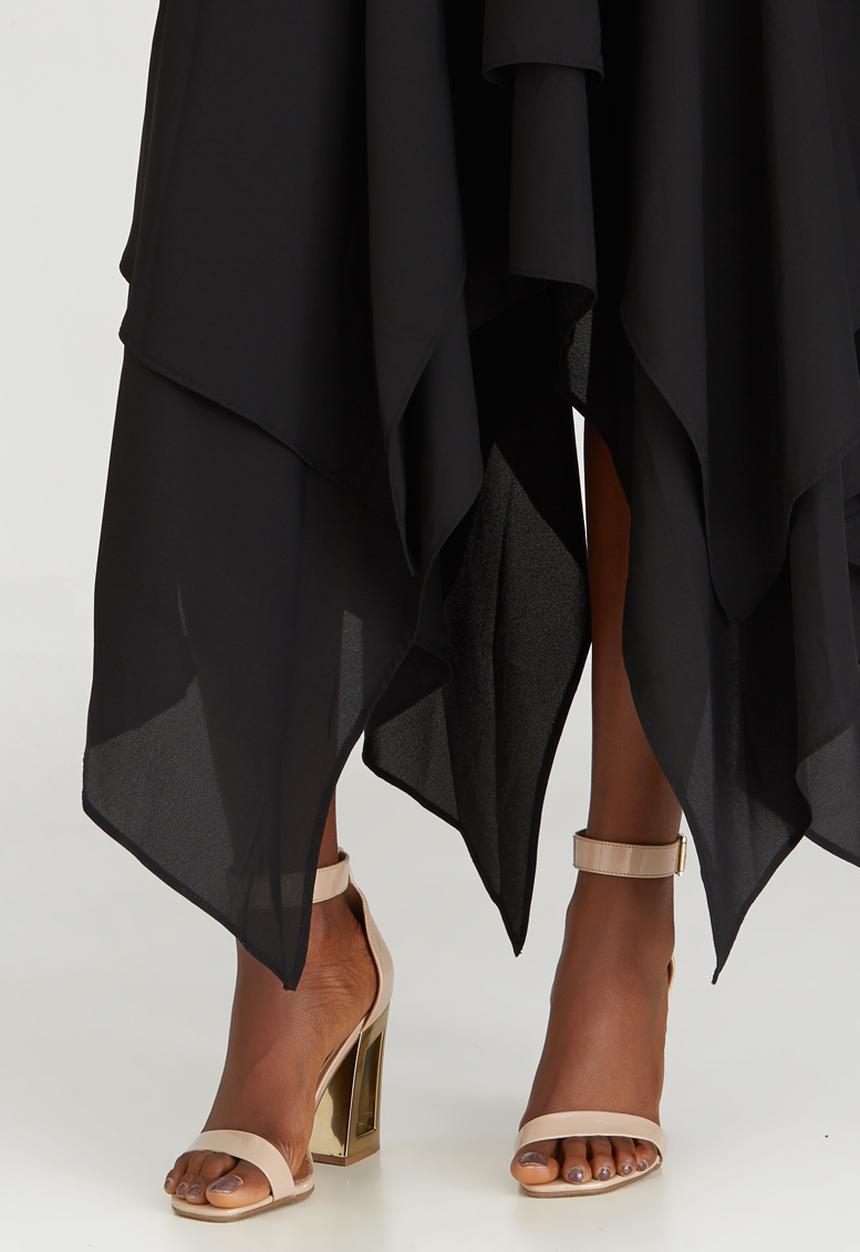 STYLE REPUBLIC - Hanky Hem Maxi Skirt Black