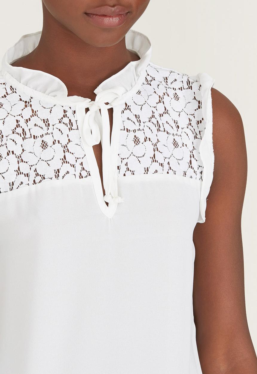 c(inch) - Tie Front Blouse White