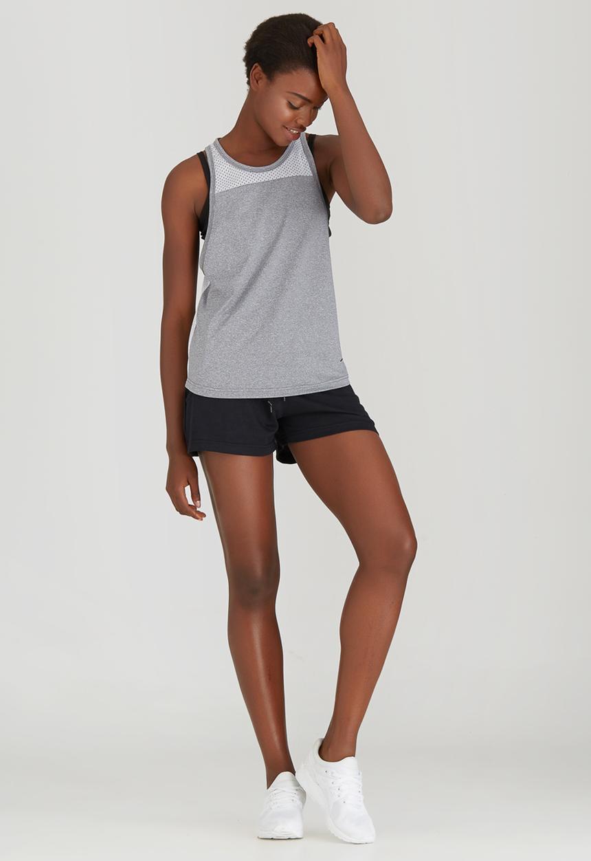 Lithe - Double Layer Vest with Bra Grey Melange