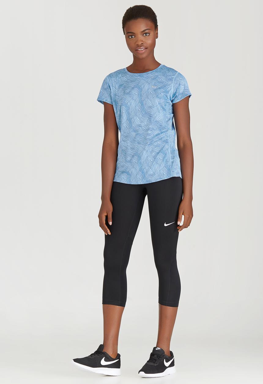 Nike - Nike Dry Miler Running Printed Crew Tee Pale Blue