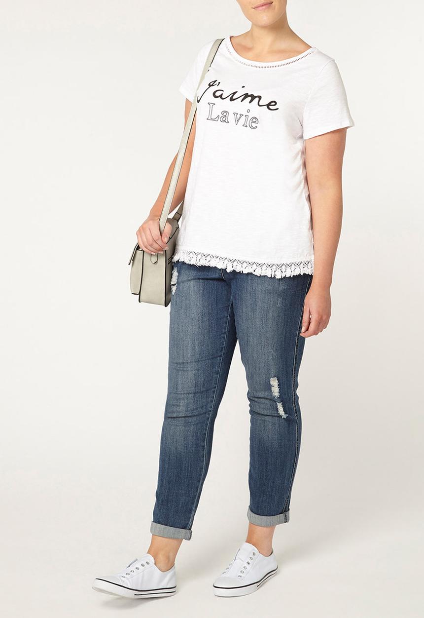 EVANS - Slogan T-shirt White
