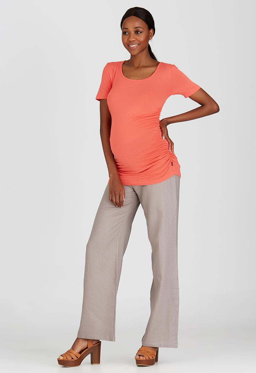 Cherry Melon - Side Gauge Short Sleeve Top Coral
