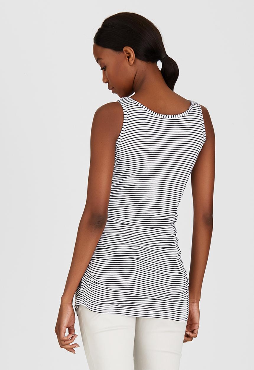 Cherry Melon - Side Gauge Tank Top Black and White