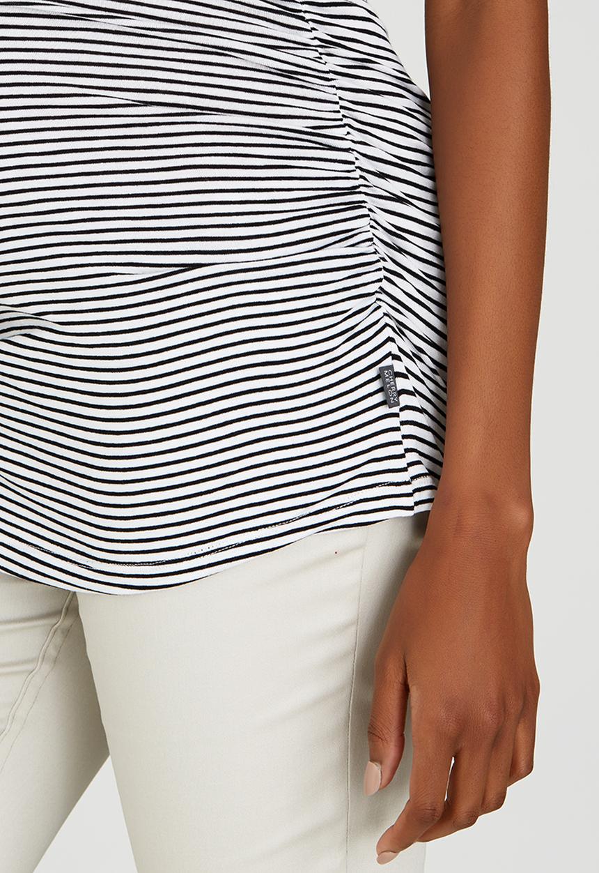 Cherry Melon - Side Gauge Tank Top Black and White