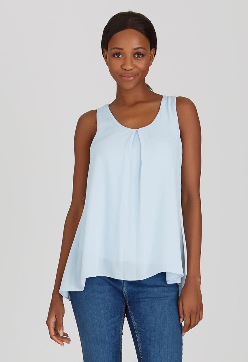 edit - Woven Knit Combo Cami Pale Blue